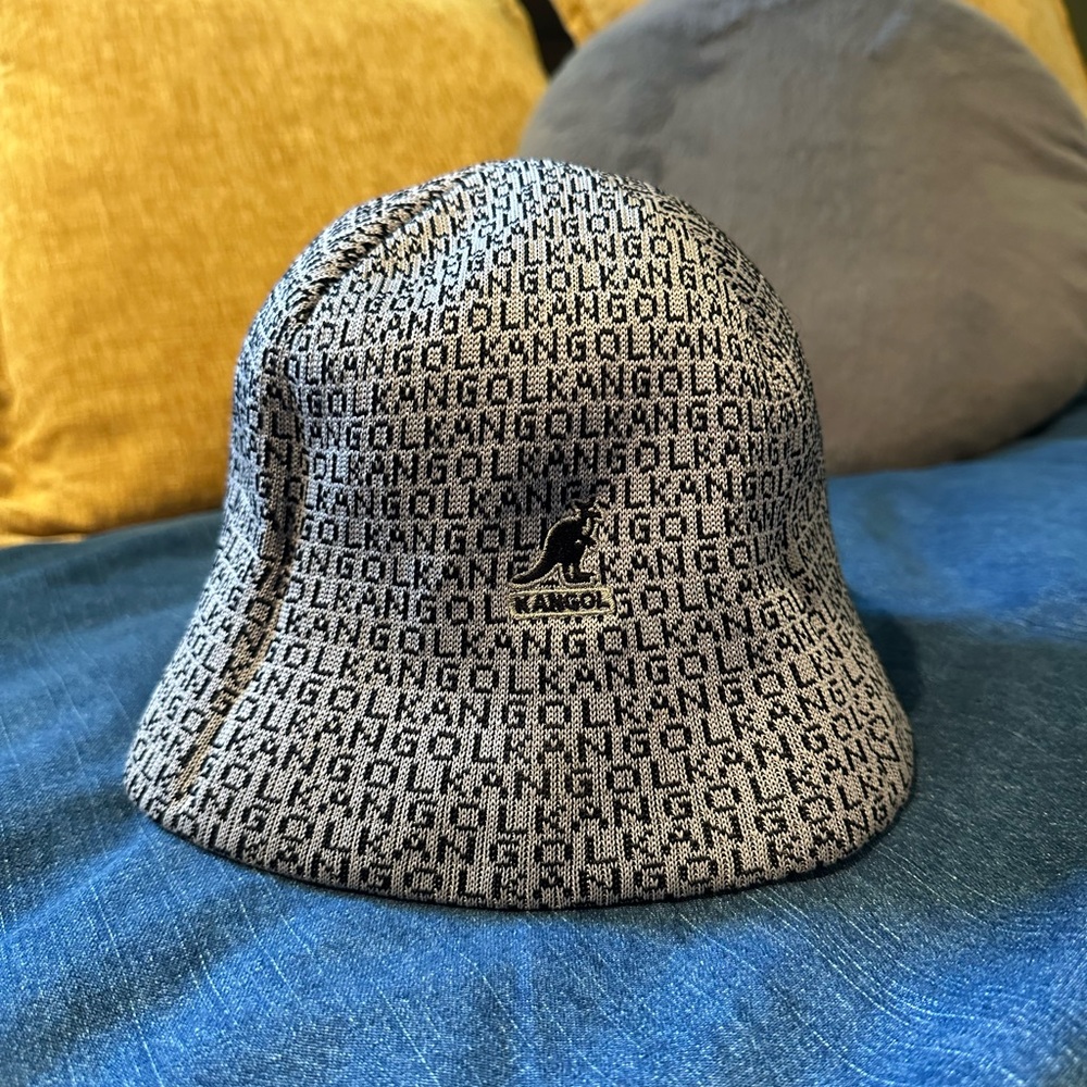 Kangol Black and Gray Patterned Hat